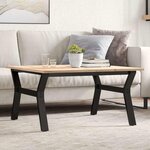 vidaXL Table basse cadre en Y 80x80x45 cm bois de pin massif et acier
