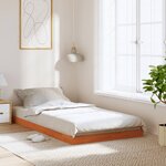 vidaXL Cadre de lit cire marron 75x190 cm bois de pin massif