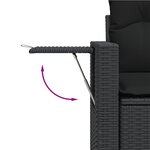 vidaXL Salon de jardin 9 Pièces avec coussins noir résine tressée