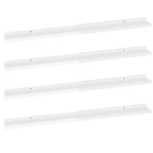 vidaXL Étagères murales 4 Pièces Blanc brillant 100x9x3 cm