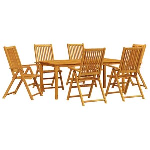 vidaXL Ensemble de salle à manger pour jardin Pliable 7 Pièces Marron