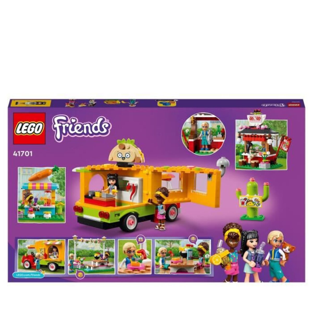 Lego 41701 friends le marché de street food avec jouet camion tacos et bar  a jus idée de cadeau créatif pour enfants +6 ans - La Poste