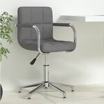 vidaXL Chaise pivotante de bureau Gris foncé Tissu