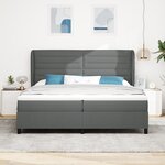 vidaXL Lit Box Spring avec Matelas Gris Foncé 200x200 cm Tissu