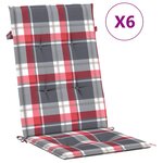 vidaXL Coussins de chaise de jardin à dossier haut lot de 6 120x50x3cm