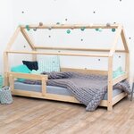 Lit cabane enfant TERY 120 x 180 gris clair