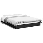 vidaXL Cadre de lit noir 135x190 cm bois d'ingénierie
