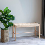 Banc en hêtre couleur bois 35 x 80 x 45 cm