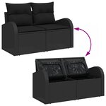 Ensemble de Canapés de Jardin de 6 Pièces avec Coussins en Poly Rattan Noir