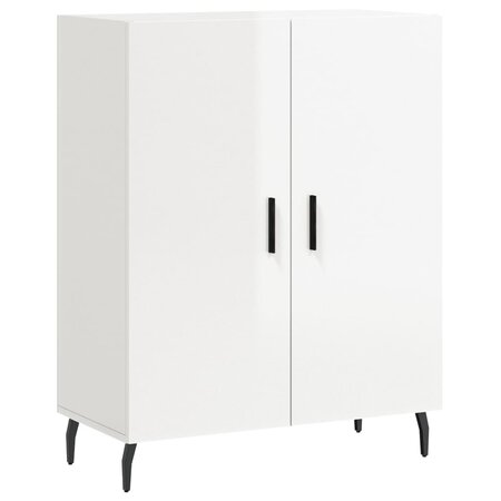 vidaXL Buffet Blanc brillant 69 5x34x90 cm Bois d'ingénierie