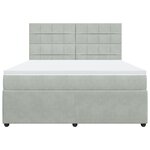 vidaXL Sommier à lattes de lit et matelas Gris clair 180x200cm Velours