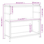 vidaXL Bibliothèque chêne sonoma 80x30x78 5cm bois d'ingénierie et fer