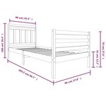 vidaXL Cadre de lit blanc bois massif 90x200 cm