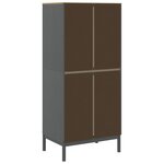 vidaXL Garde-robe FLORO gris 77x53x171 cm bois massif de pin