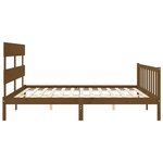 vidaXL Cadre de lit avec tête de lit marron miel 200x200cm bois massif
