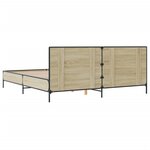 vidaXL Cadre de lit chêne sonoma 200x200 cm bois d'ingénierie et métal