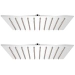 vidaXL Pomme de douche plongeante 2 Pièces Acier inoxydable 20x20 cm