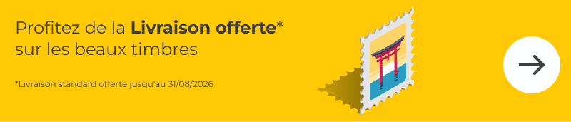 Achetez des beaux timbres pour vos cartes postales, profitez en la livraison standard est offerte !jusqu'au 31 août
