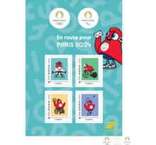 Collector 4 timbres - En route pour Paris 2024 - Lettre internationale
