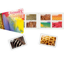 Carnet de 12 timbres - Les animaux en couleurs - Lettre Verte