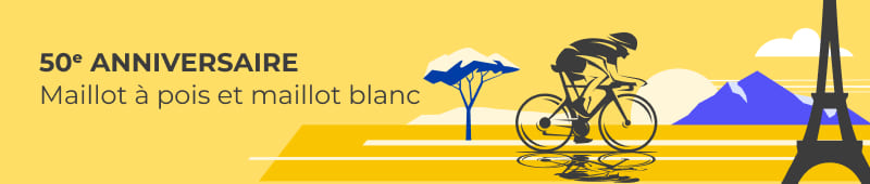 J&apos;en profite, 50e anniversaire du maillot à pois et du maillot blanc des cyclistes